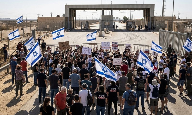 תושבי העוטף חסמו את כרם שלום - וסילקו את ארדן מההפגנה