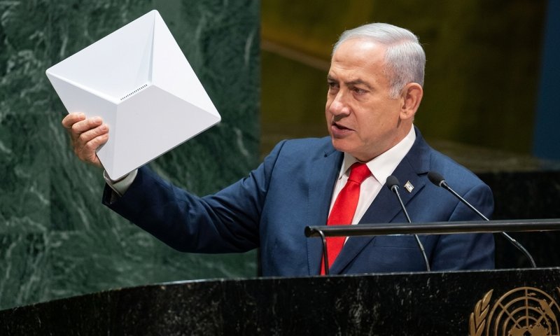 נתניהו הציג סטארלינק באו"ם: "מתנה למשלחת האיראנית שתערוק"