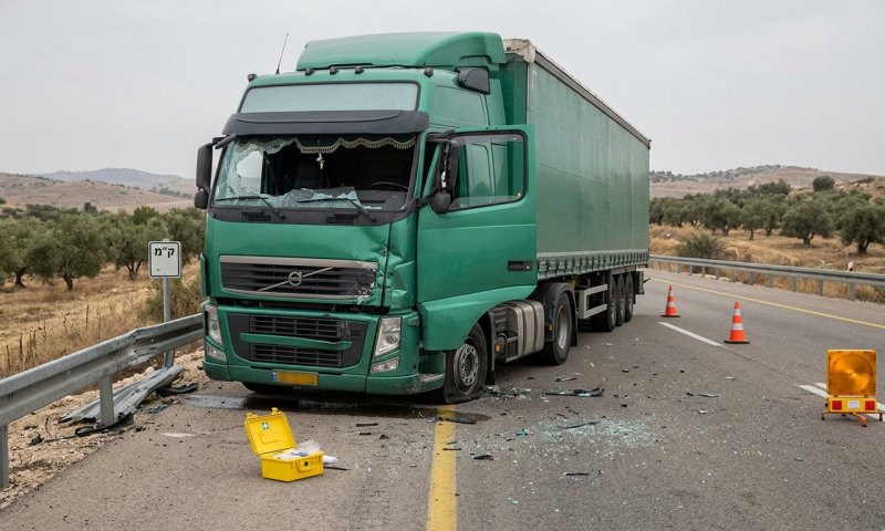 נהג משאית בן 22 נפצע קשה בהתהפכות בכביש 293 בנגב