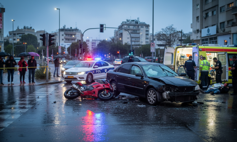 רוכב אופנוע נפצע קשה מפגיעת רכב ברמת גן