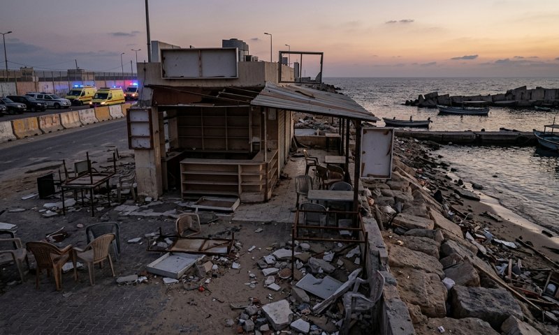 צה"ל תקף בית קפה בנמל עזה: "סוכלו מחבלים שתכננו פיגוע"