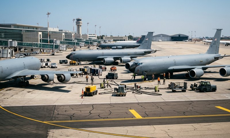 עומס חריג בנתב"ג: עשרות מטוסי תדלוק אמריקניים מעכבים את הטיסות