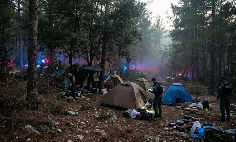 נעצרו ביער פלך: חמישה שוהים בלתי חוקיים הסתתרו באוהלים - ונמצא חשיש