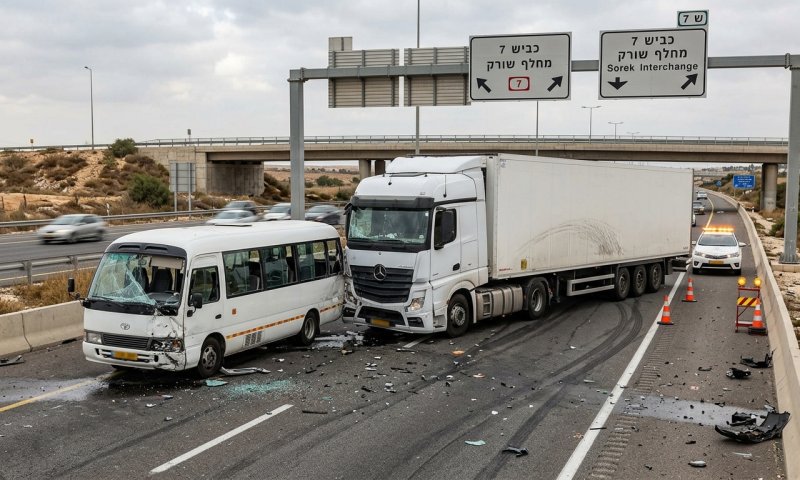 שני צעירים נהרגו בתאונת שרשרת בכביש 7 סמוך למחלף שורק