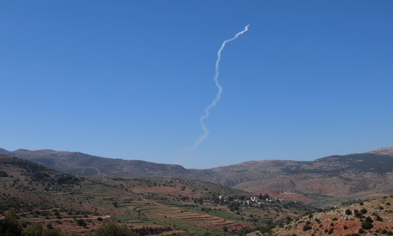 מיירט שוגר לעבר מטרה אווירית חשודה בדרום לבנון
