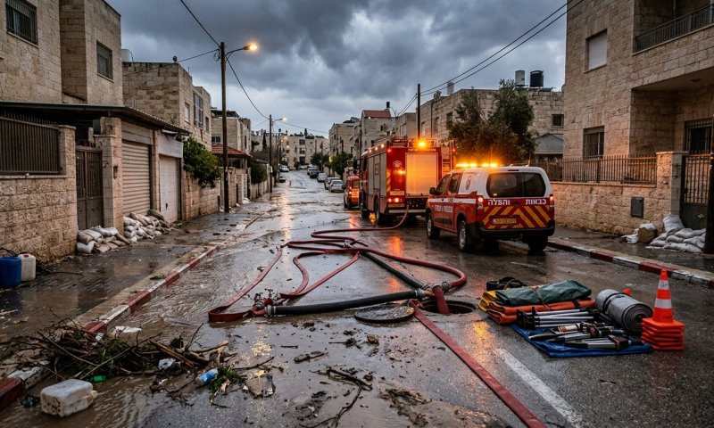 הצפות וקריסות בירושלים: כוחות הכיבוי מחלצים תושבים