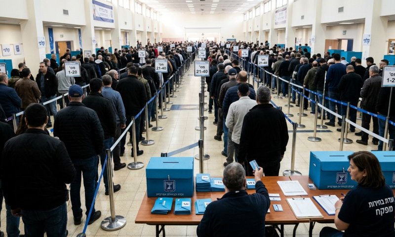 שיא הצבעה ותורים ענקיים בקלפיות: כל מי שיגיע עד 22:00 יוכל להצביע