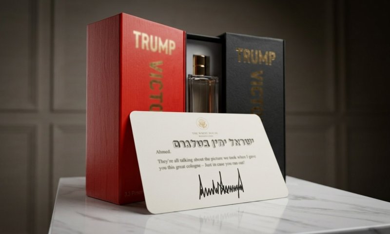 טראמפ שלח לנשיא סוריה בושם עם הקדשה אישית - וא-שרע פרסם את זה