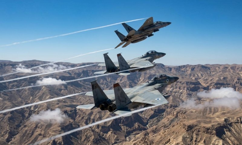 תנועה ערה של כלי טיס בשמי הארץ: טייסת עוברת לבסיס בצפון