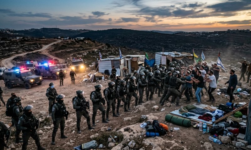 אלימות בפינוי מאחז בגוש עציון: 3 לוחמות מג"ב נפצעו, צעיר נעצר