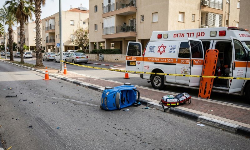 פעוט בן שנתיים וחצי נפגע מרכב בראשון לציון בזמן שרכב על בימבה