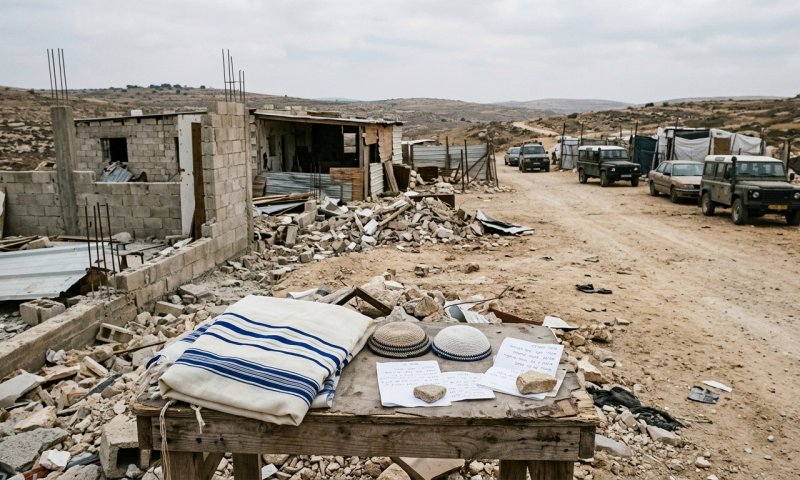 רבנים בכירים במאחז שנהרס בהר חברון: "עוד יקום כאן יישוב יהודי"