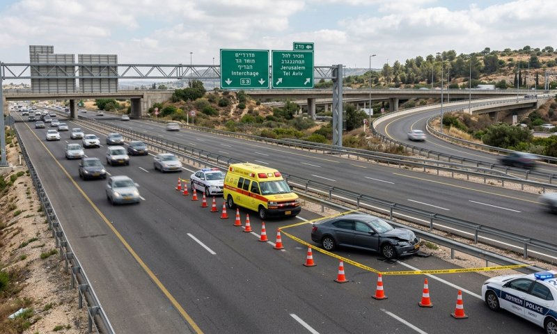 תאונה בכביש 1: שני פצועים, בהם אחד בינוני, סמוך ללטרון