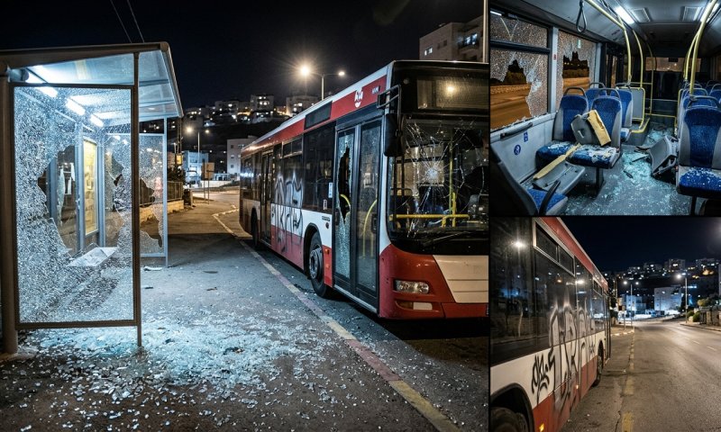 נערים בני 14-15 נעצרו בחשד להשחתת אוטובוסים ותחנות בביתר עילית