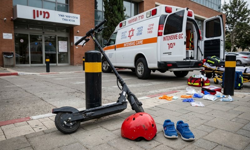 קלנסווה: בן 9 נפצע קשה לאחר שהחליק מקורקינט חשמלי