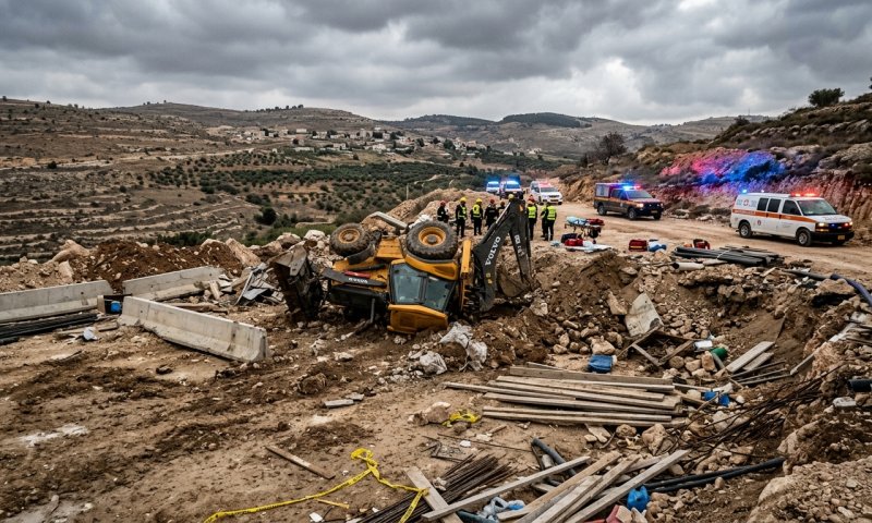 עובד זר נפצע קשה מפגיעת טרקטור באתר בנייה במטה יהודה