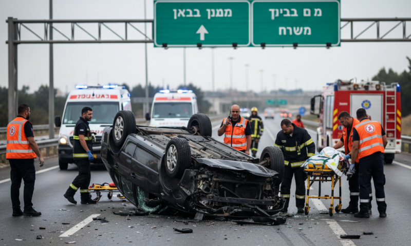 בן 27 נפצע קשה לאחר שהתהפך עם רכבו במחלף בת שלמה לכיוון צפון