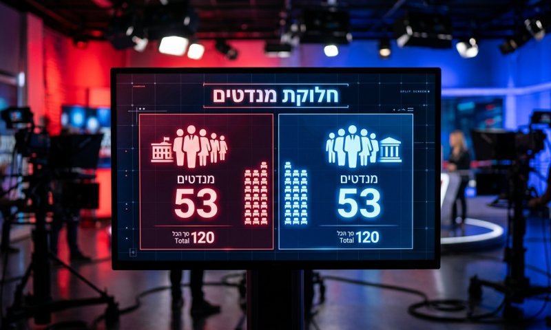 שוויון בין הגושים: הפער בין הליכוד לאיזנקוט הצטמצם למנדט בלבד