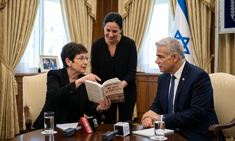 אביבה סיגל הגישה לנשיא הרצוג את ספרה על ימי השבי במנהרות