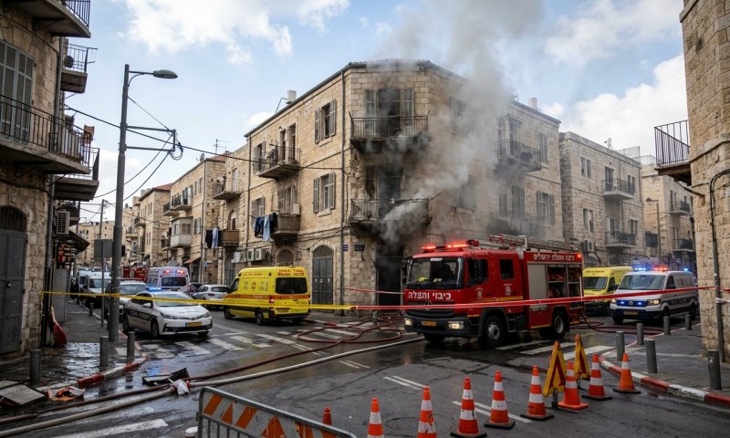 שריפה גדולה במאה שערים בערב החג: חשש ללכודים