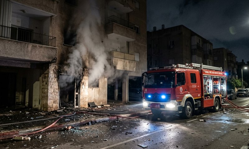 אישה בת 50 חולצה במצב בינוני משריפה בבניין מגורים