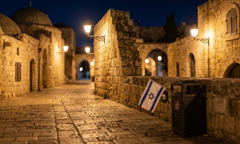 צעיר תלש דגל ישראל ליד הכותל הקטן והשליך לפח - ונעצר