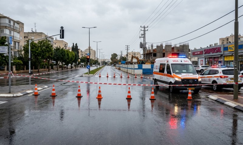 פועל כבן 30 נפל מגובה באתר בנייה בהרצליה, מצבו אנוש