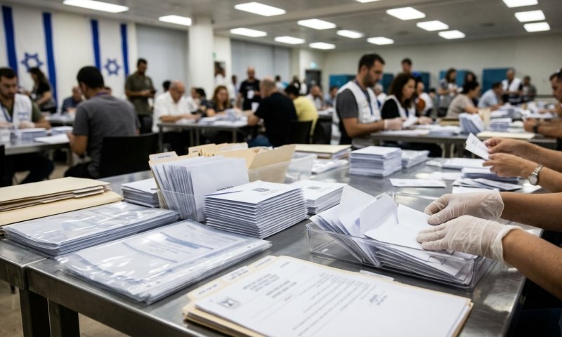 ועדת הבחירות החלה בספירת מאות אלפי המעטפות הכפולות