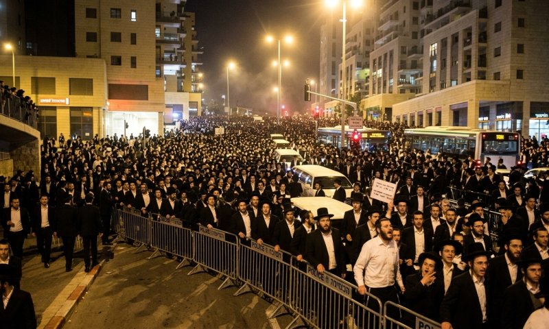 חרדים חסמו את צומת גילת: מעצר אברך בן 22 הצית מחאה