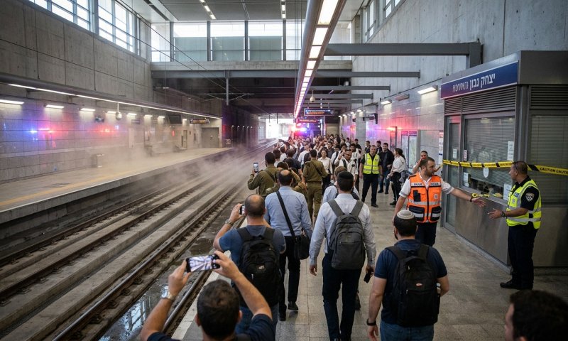 תחנת נבון בירושלים פונתה בגלל עשן - שהתברר כאבק בנייה