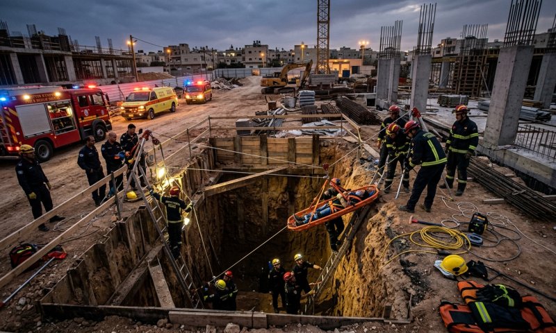 פועל בניין נפל לבור בעומק 4 מטרים בטייבה - מצבו קשה
