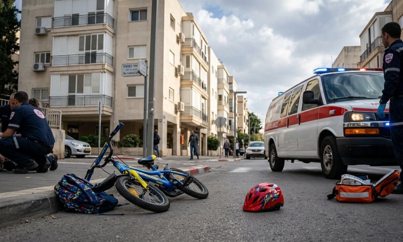 ילד בן 5 נפצע בינוני מנפילה מאופניים חשמליים בתל אביב