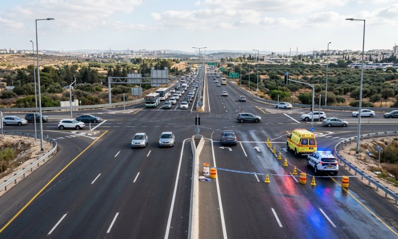 רוכב אופניים כבן 50 נפצע קשה בתאונה סמוך לצומת ברקת