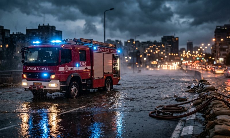 חשש כבד להצפות: כבאות והצלה בכוננות שיא לסערת אוגוסט