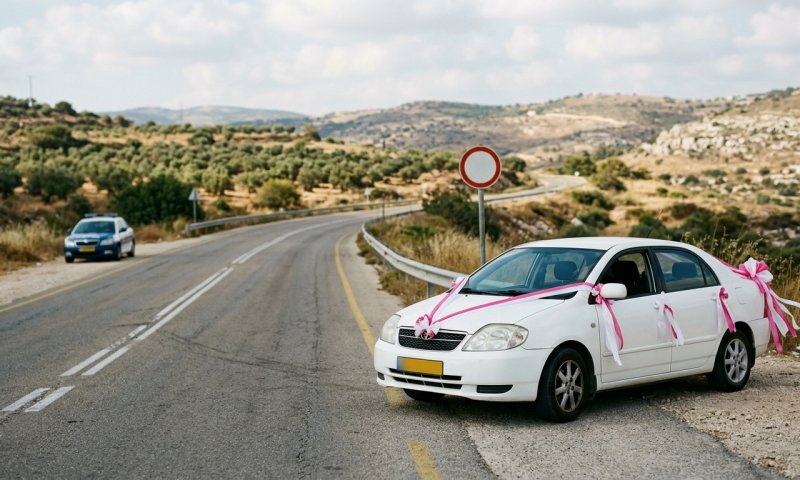 החתן נעצר בדרך לחופה: מעולם לא הוציא רישיון נהיגה