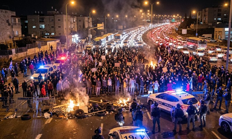 חרדים קיצוניים חוסמים כבישים בירושלים ובבית שמש - המשטרה מפנה בכוח