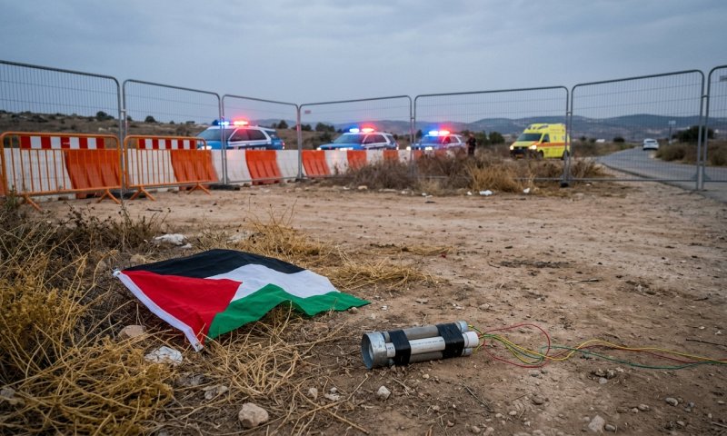 מטען דמה מחובר לדגל אש"ף אותר סמוך לחוות מצודת דוד