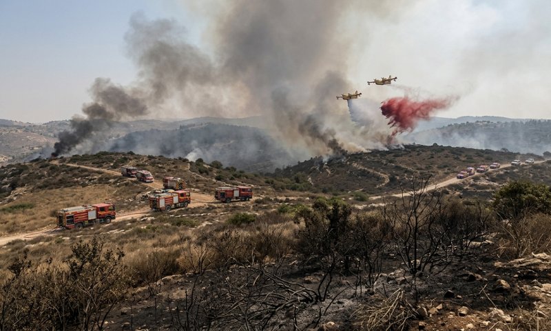 שריפת קוצים בהרי ירושלים: מטיילים פונו מאזור אבן ספיר