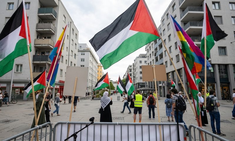 הפגנה נגד ישראל בווינה - ובית"ר הודחה מאירופה בפנדלים