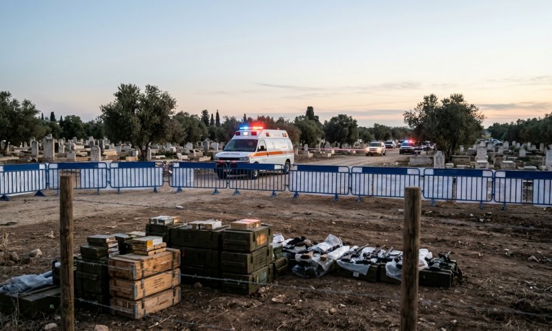 המשטרה חשפה בור עם עשרות אמצעי לחימה בבית קברות בזרזיר