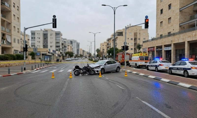 רוכב אופנוע נפצע קשה בהתנגשות עם רכב בנתניה