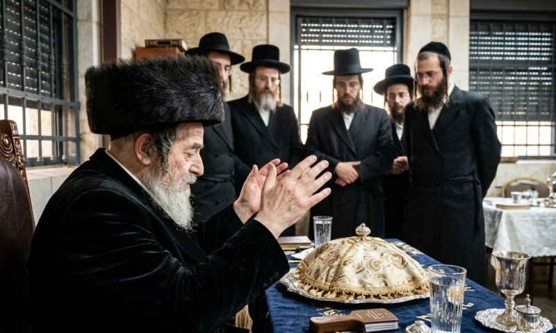 האדמו"ר מוויז'ניץ מתאושש: בירך במניין לאחר ימים של חולשה