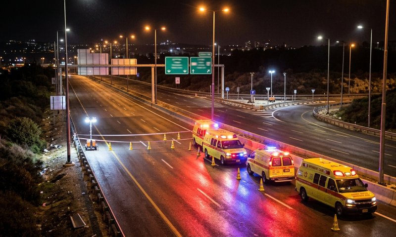 הולך רגל כבן 40 נהרג מפגיעת רכב בכביש 25 סמוך לצומת הנשיא