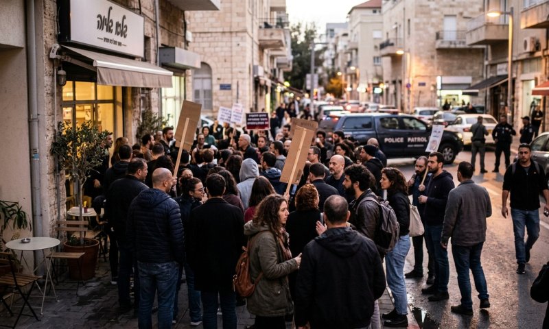 סערת השבת בירושלים: חרדים הפגינו נגד בית קפה, מאות הגיעו לתמוך