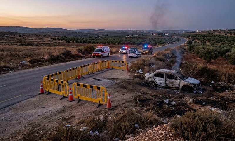 דיווח: מתנחלים תקפו מוסקים פלסטינים והציתו רכב ליד רמאללה