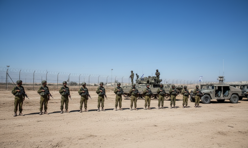 חיילי מילואים בגבול עזה עומדים בצפירה לזכר החללים