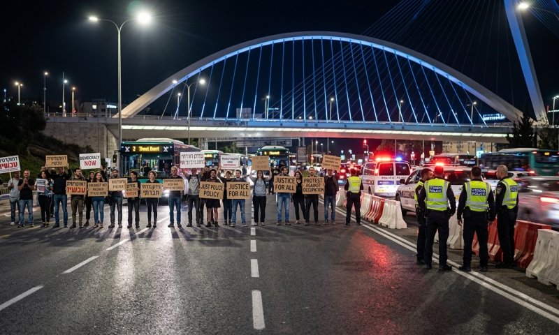 עומסי תנועה כבדים: מפגינים חוסמים את הכניסה לירושלים
