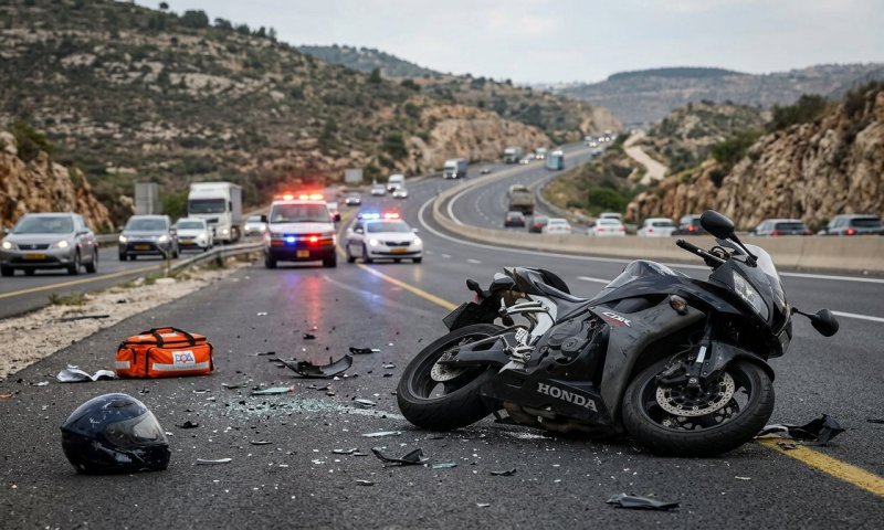 רוכב אופנוע נהרג בכביש 1 סמוך למחלף לוד