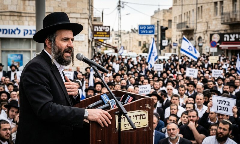 רב חרדי בכיר הסית נגד הרמטכ"ל בעצרת בבני ברק: "ארור, יימח שמו"