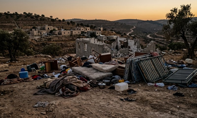 כוחות מג"ב הרסו בתי משפחות ובית כנסת במאחז בהר חברון